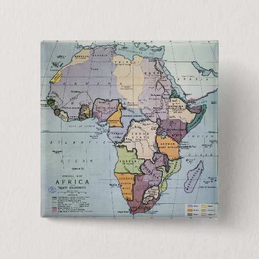 Karte von Afrika Vertrag-Grenzen, 1891 zeigend Button (Vorderseite)
