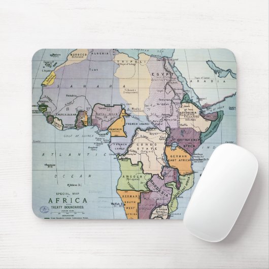 Karte von Afrika Vertrag-Grenzen, 1891 zeigend Mousepad (Mit Mouse)