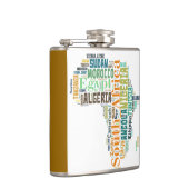 Karte von Afrika Word Art Flask Flachmann (Rechts)