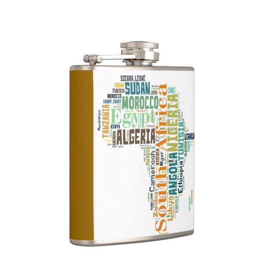 Karte von Afrika Word Art Flask Flachmann (Rechts)