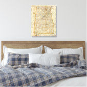 Karte von Alabama Leinwanddruck (Insitu (Schlafzimmer))