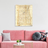 Karte von Alabama Leinwanddruck (Insitu (Wohnzimmer))