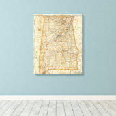 Karte von Alabama Leinwanddruck (Insitu (Holzboden))