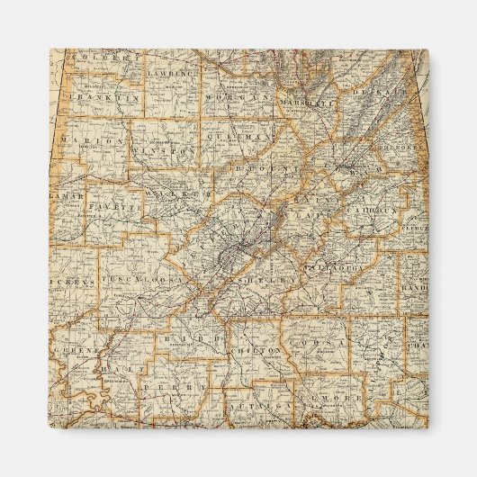 Karte von Alabama Magnet (Vorne)