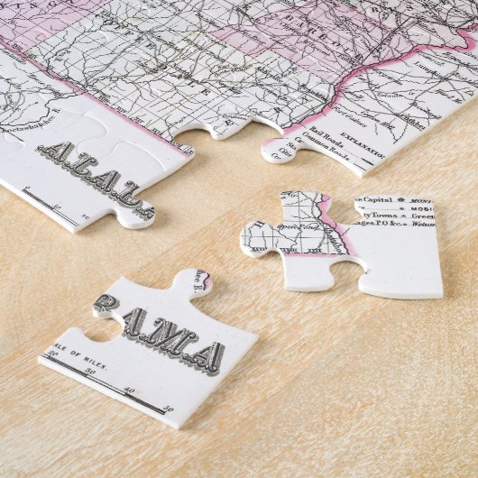 Karte von Alabama Puzzle (Seite)