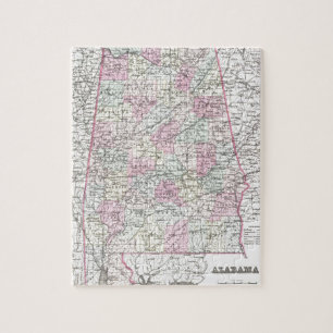 Karte von Alabama Puzzle