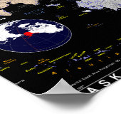 Karte von Alaska und den Aleutianern Poster (Ecke)