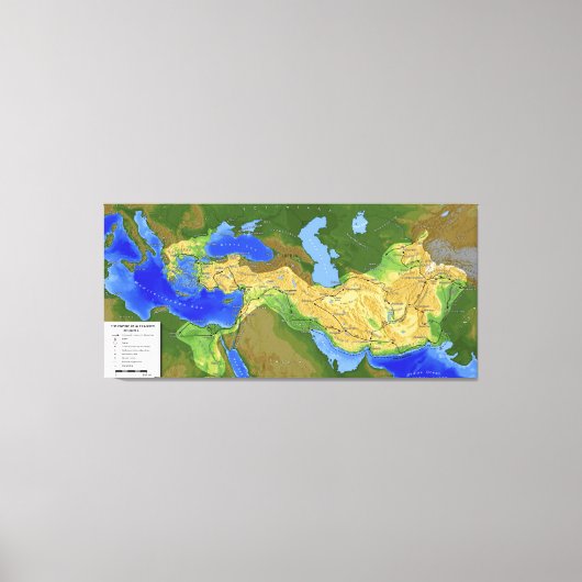 Karte von Alexander dem Großen Reich 334-328 B.C. Leinwanddruck (Vorderseite)