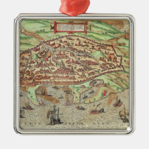 Karte von Alexandria Silbernes Ornament
