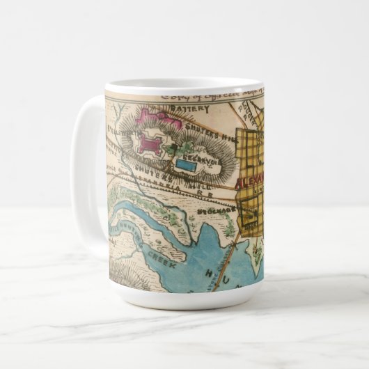 Karte von Alexandria VA und Nachbarstädte Kaffeetasse (Vorderseite Links)