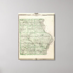 Karte von Allamakee Landkreis Leinwanddruck