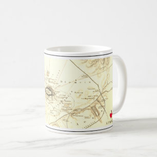 Karte von altem Athen, Griechenland Kaffeetasse