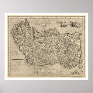 Karte von altem Irland durch Mercator 1580 Poster