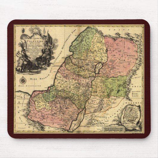 Karte von altem Israel mit den 12 Stämmen Mousepad (Vorne)