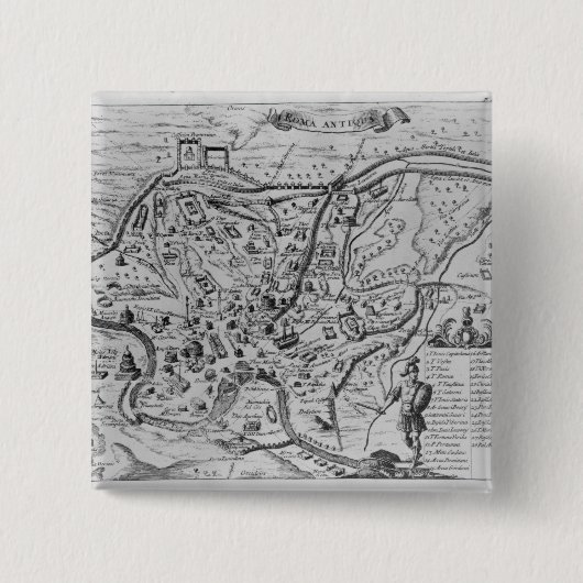 Karte von altem Rom Button (Vorderseite)