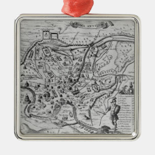 Karte von altem Rom Silbernes Ornament