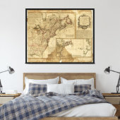 Karte von Amerika (1780) Leinwanddruck (Insitu (Schlafzimmer))