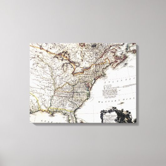 KARTE VON AMERIKA, 1809 LEINWANDDRUCK (Vorderseite)