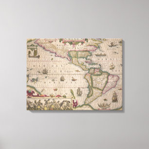 Karte von Amerika, vom Mercator "Atlas", Kneipe. Leinwanddruck