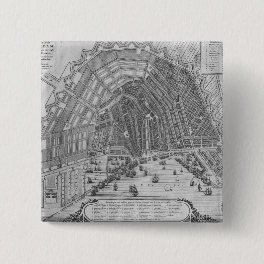 Karte von Amsterdam, 1662 Button (Vorderseite)