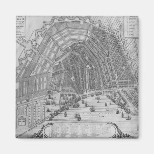 Karte von Amsterdam, 1662 Magnet