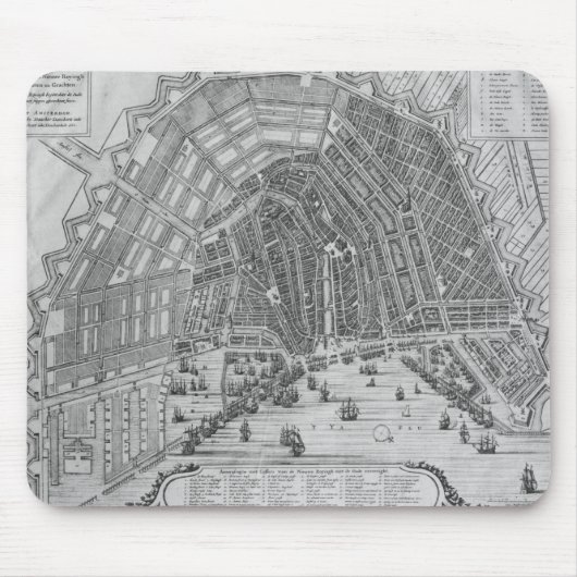 Karte von Amsterdam, 1662 Mousepad (Vorne)