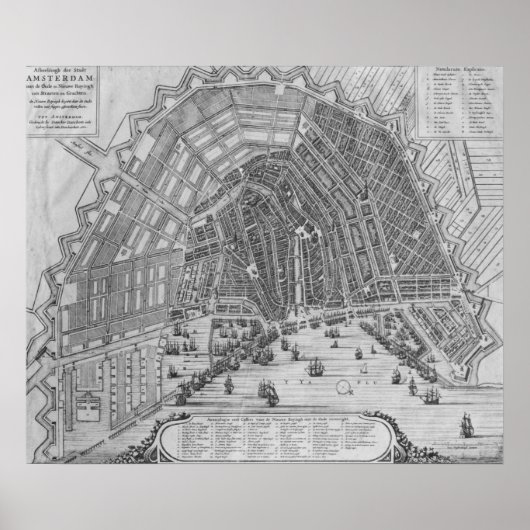 Karte von Amsterdam, 1662 Poster (Vorne)