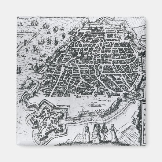 Karte von Antwerpen, 1598 Magnet (Vorne)