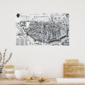 Karte von Antwerpen Poster (Küche)