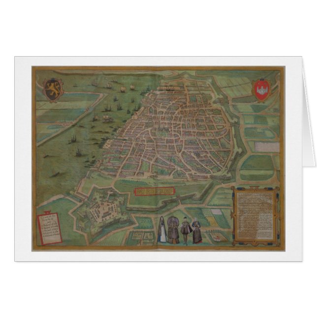 Karte von Antwerpen, von "Civitates Orbis (Vorderseite (Horizontal))