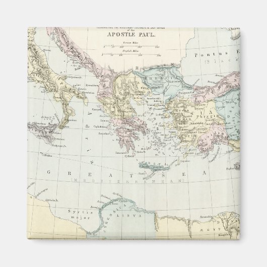 Karte von Apostel Paul's Missionary Journeys Magnet (Vorne)