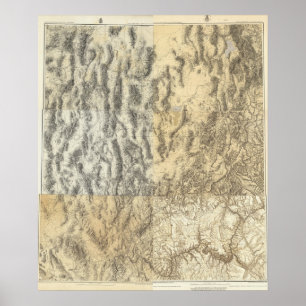 Karte von Arizona, Nevada und Utah Poster