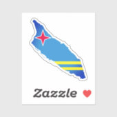 Karte von Aruba Aufkleber (Blatt)