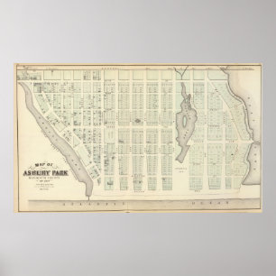 Karte von Asbury Park, Monmouth County, New-Jersey Poster