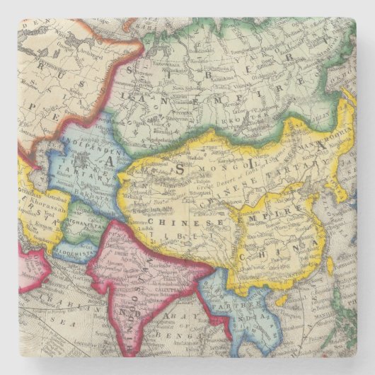 Karte von Asien Steinuntersetzer (Vorderseite)
