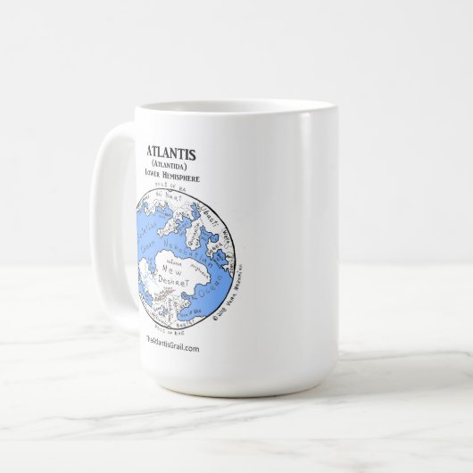 Karte von Atlantis - Beide Hemisphären - Klassisch Kaffeetasse (Vorderseite Links)