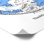 Karte von Atlantis - Beide Hemisphären - Poster (Ecke)