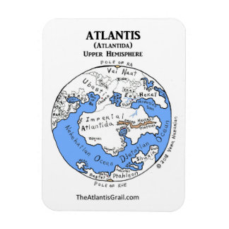 Karte von Atlantis - Obere Hemisphäre - Magnet 1