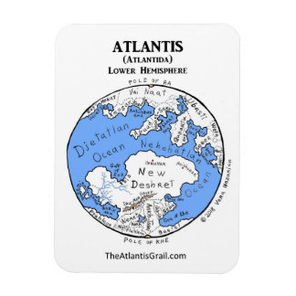 Karte von Atlantis - Untere Hemisphäre - Magnet 2