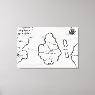 Karte von Atlantis, von "Mundus Subterraneus" Leinwanddruck