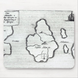 Karte von Atlantis, von 'Mundus Subterraneus Mousepad