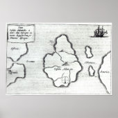 Karte von Atlantis, von "Mundus Subterraneus" Poster (Vorne)
