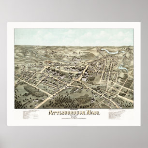 Karte von Attleborough, Massachusetts von 1878 Poster