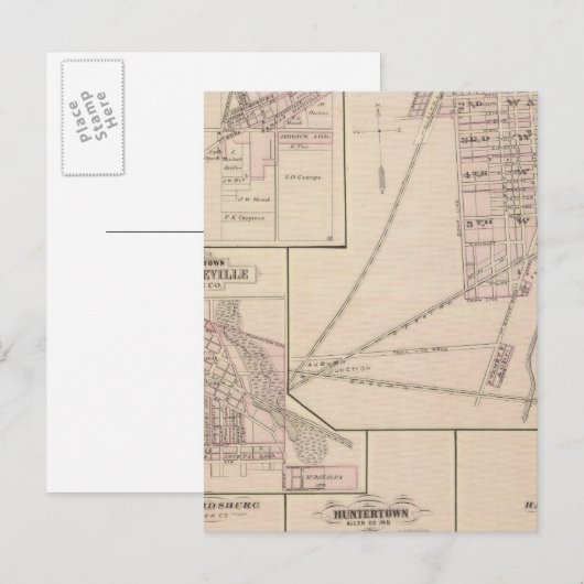 Karte von Auburn, De Kalb Co (Vorne/Hinten)