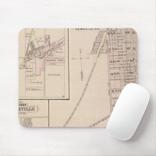 Karte von Auburn, De Kalb Co Mousepad (Mit Mouse)
