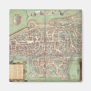 Karte von Augsburg, von "Civitates Orbis Terrarum" Magnet