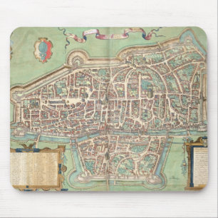 Karte von Augsburg, von "Civitates Orbis Terrarum" Mousepad