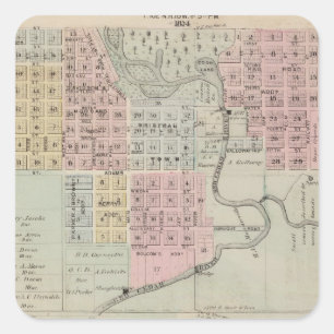 Karte von Austin, Mäher-Landkreis, Minnesota Quadratischer Aufkleber