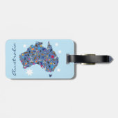 Karte von Australien mit kulturellen Einzelteilen Gepäckanhänger (Rückseite horizontal)