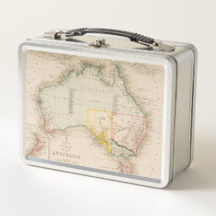 Karte von Australien & Neuseeland Metall Brotdose